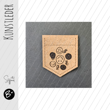 BIG Taschen-Label - " Smilie all " -  Höhe ca. 8 cm - Kunstleder ++ Farbauswahl ++